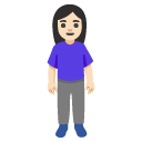 woman standing: light skin tone on Google