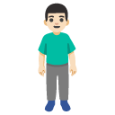 man standing: light skin tone on Google