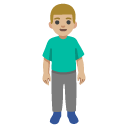 man standing: medium-light skin tone on Google