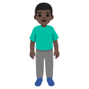 man standing: dark skin tone on Google