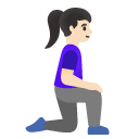 woman kneeling facing right: light skin tone on Google