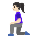 woman kneeling: light skin tone on Google