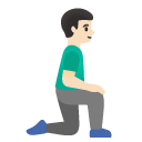 man kneeling facing right: light skin tone on Google