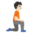 person kneeling facing right: light skin tone on Google