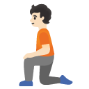 person kneeling: light skin tone on Google