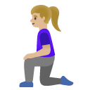 woman kneeling: medium-light skin tone on Google