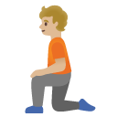 person kneeling: medium-light skin tone on Google