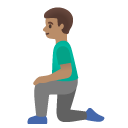 man kneeling: medium skin tone on Google
