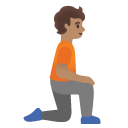 person kneeling facing right: medium skin tone on Google