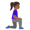 woman kneeling facing right: medium-dark skin tone on Google