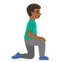 man kneeling facing right: medium-dark skin tone on Google