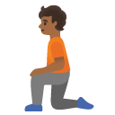 person kneeling: medium-dark skin tone on Google