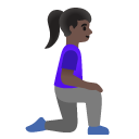 woman kneeling facing right: dark skin tone on Google