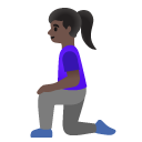 woman kneeling: dark skin tone on Google