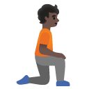 person kneeling facing right: dark skin tone on Google