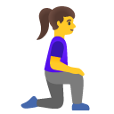 woman kneeling facing right on Google
