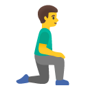man kneeling facing right on Google