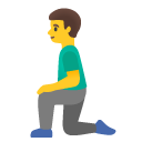 man kneeling on Google