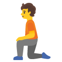 person kneeling on Google