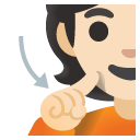 deaf person: light skin tone on Google