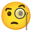 face with monocle on Google