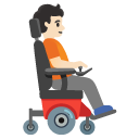 person in motorized wheelchair facing right: light skin tone on Google