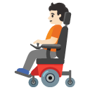 person in motorized wheelchair: light skin tone on Google