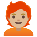 person: medium-light skin tone, red hair on Google