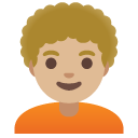 person: medium-light skin tone, curly hair on Google
