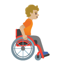 person in manual wheelchair facing right: medium-light skin tone on Google