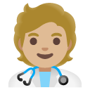 health worker: medium-light skin tone on Google