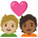couple with heart: person, person, medium-light skin tone, medium-dark skin tone on Google