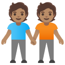 people holding hands: medium skin tone on Google