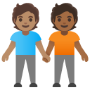 people holding hands: medium skin tone, medium-dark skin tone on Google
