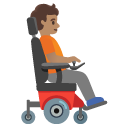 person in motorized wheelchair facing right: medium skin tone on Google
