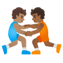 people wrestling: medium skin tone, medium-dark skin tone on Google