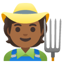 farmer: medium-dark skin tone on Google