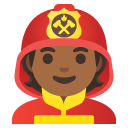 firefighter: medium-dark skin tone on Google
