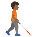 person with white cane facing right: medium-dark skin tone on Google