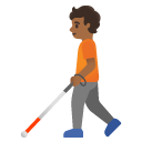 person with white cane: medium-dark skin tone on Google
