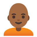 person: medium-dark skin tone, bald on Google