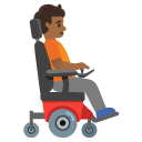 person in motorized wheelchair facing right: medium-dark skin tone on Google