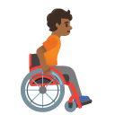 person in manual wheelchair facing right: medium-dark skin tone on Google