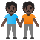 people holding hands: dark skin tone on Google