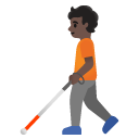 person with white cane: dark skin tone on Google