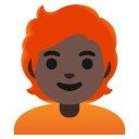 person: dark skin tone, red hair on Google