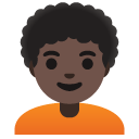 person: dark skin tone, curly hair on Google