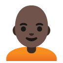 person: dark skin tone, bald on Google