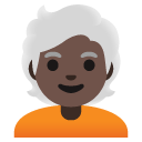 person: dark skin tone, white hair on Google