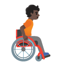 person in manual wheelchair facing right: dark skin tone on Google
